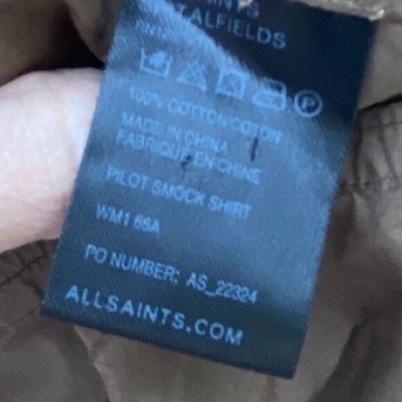 All Saints lightweight cotton taupe jacket size 4 - Picture 9 of 10